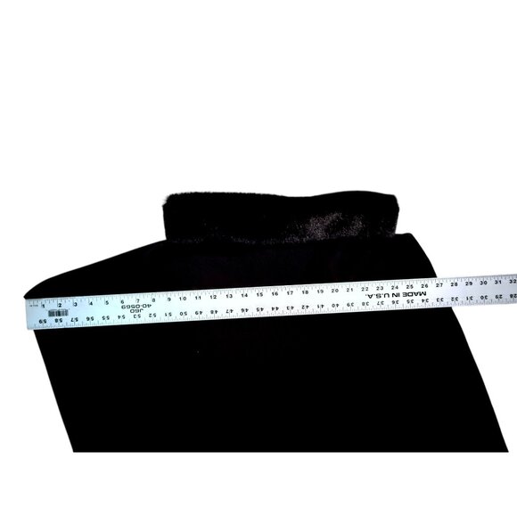 Talbots Black Faux Fur Trim Asymmetrical Hem Cape Poncho Women XS/S NWT - Picture 8 of 12